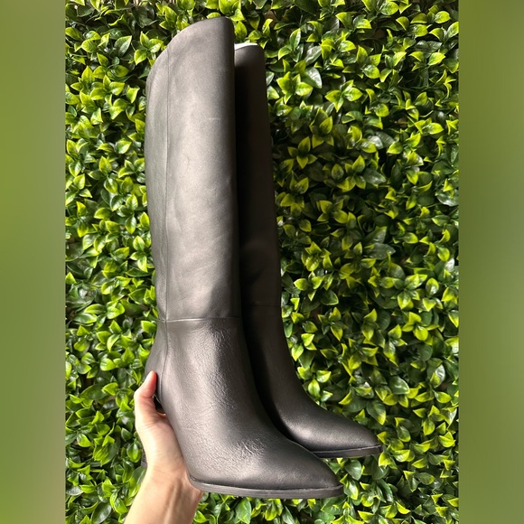 H&M Knee High Leather Boots NWT - Picture 1 of 11